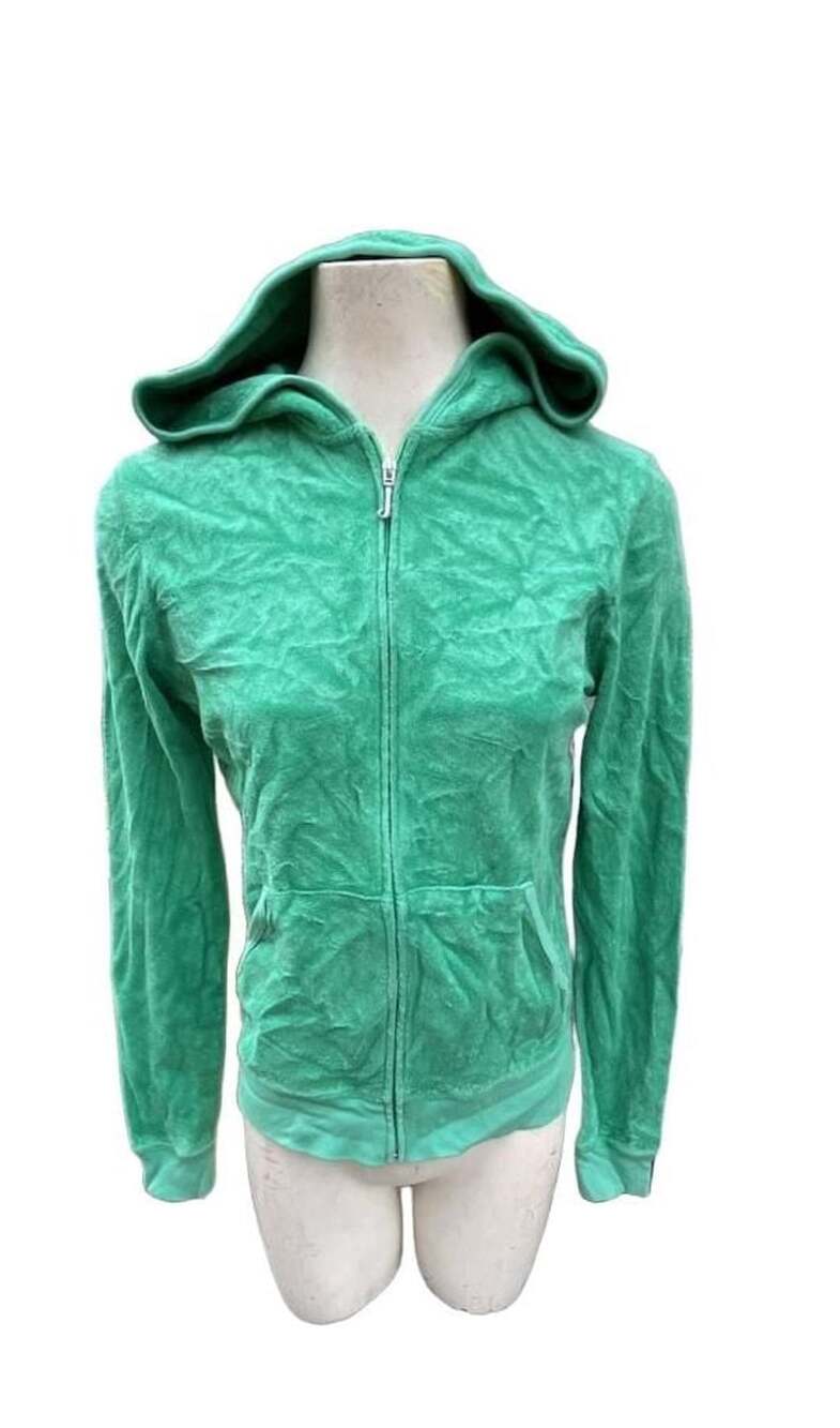 Juicy Couture Terrystitch Full Zip Hoodie Size L Green